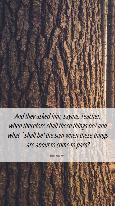 Picture 06 - Luke 21:7 ASV Mobile Phone Wallpaper - And they asked him, saying, Teacher, when - Mobile Bible Verse Wallpaper