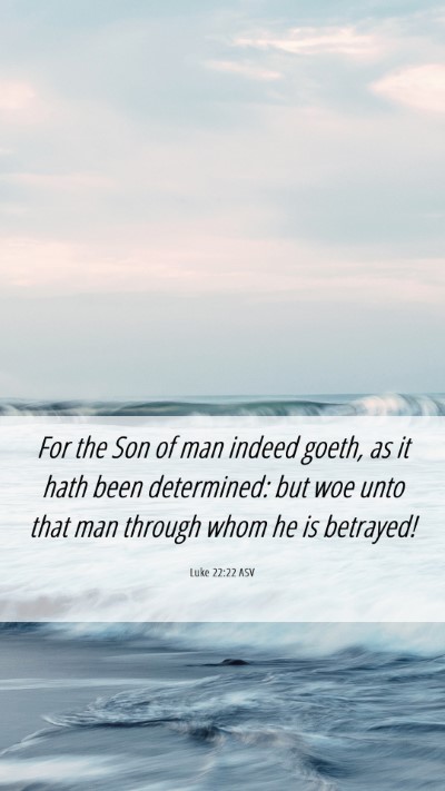 Picture 06 - Luke 22:22 ASV Mobile Phone Wallpaper - For the Son of man indeed goeth, as it hath been - Mobile Bible Verse Wallpaper