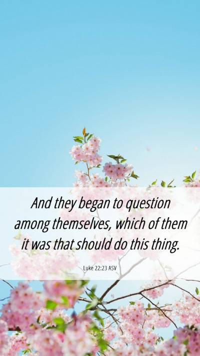 Picture 06 - Luke 22:23 ASV Mobile Phone Wallpaper - And they began to question among themselves, - Mobile Bible Verse Wallpaper