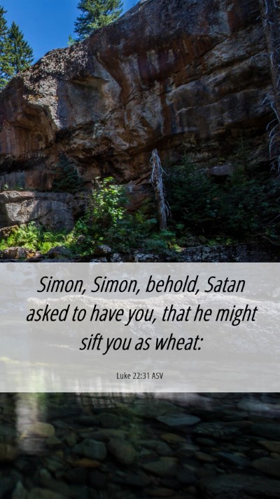 Picture 06 - Luke 22:31 ASV Mobile Phone Wallpaper - Simon, Simon, behold, Satan asked to have you, - Mobile Bible Verse Wallpaper