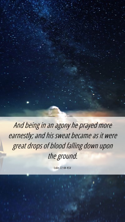 Picture 06 - Luke 22:44 ASV Mobile Phone Wallpaper - And being in an agony he prayed more earnestly; - Mobile Bible Verse Wallpaper