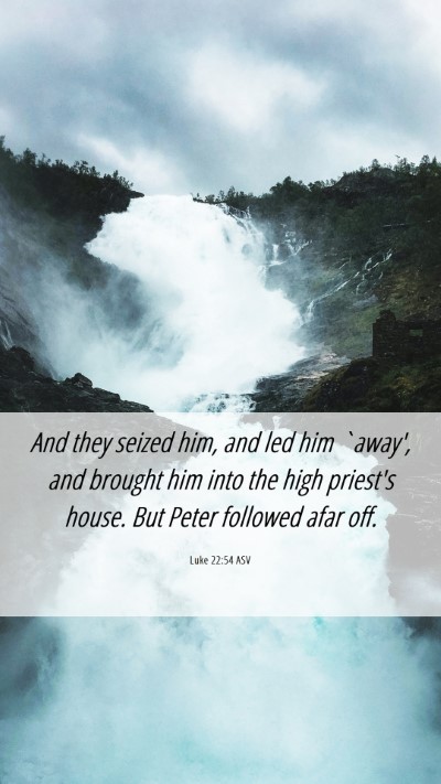 Picture 06 - Luke 22:54 ASV Mobile Phone Wallpaper - And they seized him, and led him `away', and - Mobile Bible Verse Wallpaper