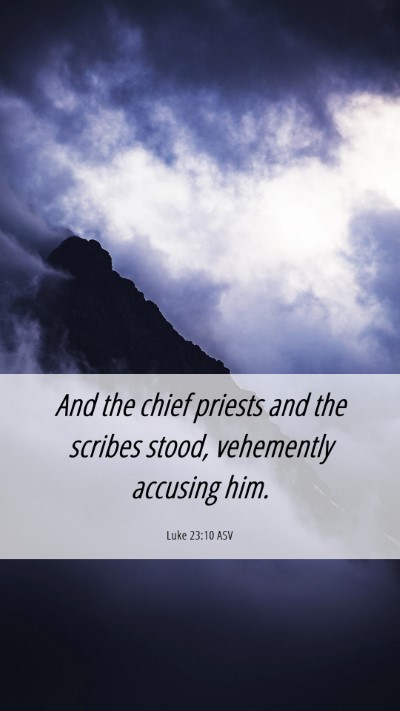 Picture 06 - Luke 23:10 ASV Mobile Phone Wallpaper - And the chief priests and the scribes stood, - Mobile Bible Verse Wallpaper
