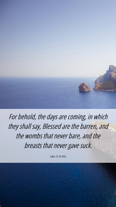 Picture 06 - Luke 23:29 ASV Mobile Phone Wallpaper - For behold, the days are coming, in which they - Mobile Bible Verse Wallpaper