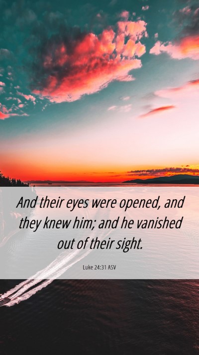 Picture 06 - Luke 24:31 ASV Mobile Phone Wallpaper - And their eyes were opened, and they knew him; - Mobile Bible Verse Wallpaper