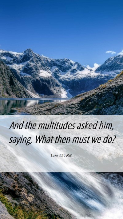Picture 06 - Luke 3:10 ASV Mobile Phone Wallpaper - And the multitudes asked him, saying, What then - Mobile Bible Verse Wallpaper