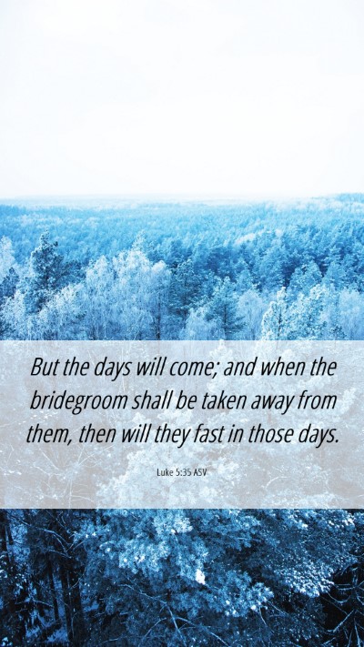 Picture 06 - Luke 5:35 ASV Mobile Phone Wallpaper - But the days will come; and when the bridegroom - Mobile Bible Verse Wallpaper