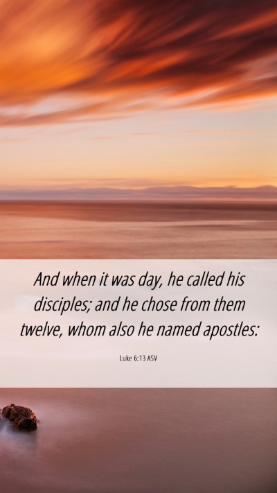 Picture 06 - Luke 6:13 ASV Mobile Phone Wallpaper - And when it was day, he called his disciples; and - Mobile Bible Verse Wallpaper
