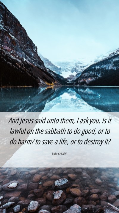 Picture 06 - Luke 6:9 ASV Mobile Phone Wallpaper - And Jesus said unto them, I ask you, Is it lawful - Mobile Bible Verse Wallpaper