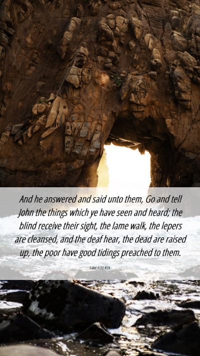 Picture 06 - Luke 7:22 ASV Mobile Phone Wallpaper - And he answered and said unto them, Go and tell - Mobile Bible Verse Wallpaper