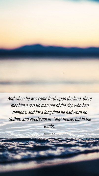 Picture 06 - Luke 8:27 ASV Mobile Phone Wallpaper - And when he was come forth upon the land, there - Mobile Bible Verse Wallpaper