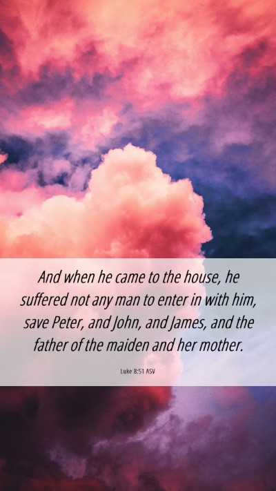 Picture 06 - Luke 8:51 ASV Mobile Phone Wallpaper - And when he came to the house, he suffered not - Mobile Bible Verse Wallpaper