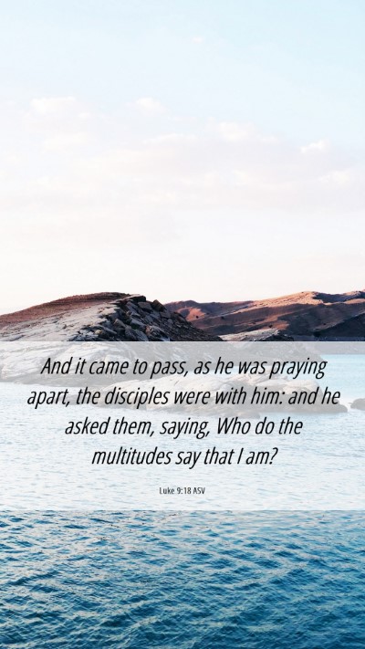 Picture 06 - Luke 9:18 ASV Mobile Phone Wallpaper - And it came to pass, as he was praying apart, the - Mobile Bible Verse Wallpaper