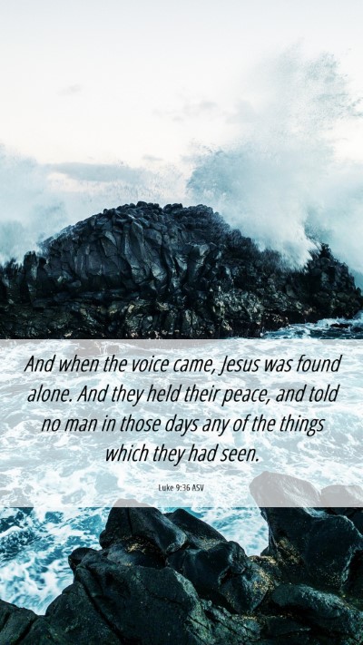Picture 06 - Luke 9:36 ASV Mobile Phone Wallpaper - And when the voice came, Jesus was found alone. - Mobile Bible Verse Wallpaper