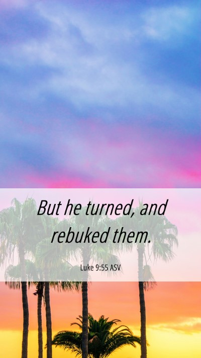 Picture 06 - Luke 9:55 ASV Mobile Phone Wallpaper - But he turned, and rebuked - Mobile Bible Verse Wallpaper