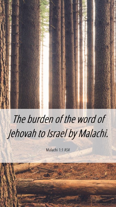 Picture 06 - Malachi 1:1 ASV Mobile Phone Wallpaper - The burden of the word of Jehovah to Israel by - Mobile Bible Verse Wallpaper