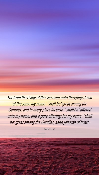 Picture 06 - Malachi 1:11 ASV Mobile Phone Wallpaper - For from the rising of the sun even unto the - Mobile Bible Verse Wallpaper