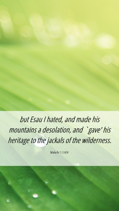 Picture 06 - Malachi 1:3 ASV Mobile Phone Wallpaper - but Esau I hated, and made his mountains a - Mobile Bible Verse Wallpaper