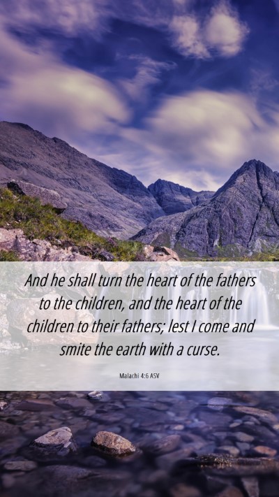Picture 06 - Malachi 4:6 ASV Mobile Phone Wallpaper - And he shall turn the heart of the fathers to the - Mobile Bible Verse Wallpaper