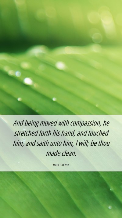 Picture 06 - Mark 1:41 ASV Mobile Phone Wallpaper - And being moved with compassion, he stretched - Mobile Bible Verse Wallpaper