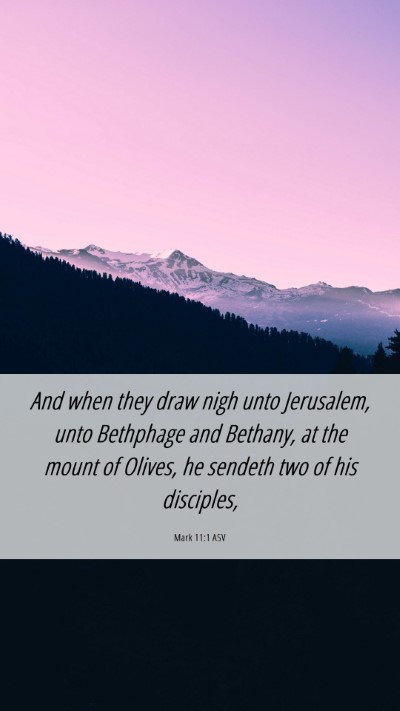 Picture 06 - Mark 11:1 ASV Mobile Phone Wallpaper - And when they draw nigh unto Jerusalem, unto - Mobile Bible Verse Wallpaper