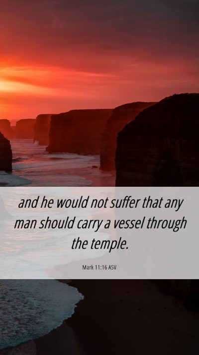 Picture 06 - Mark 11:16 ASV Mobile Phone Wallpaper - and he would not suffer that any man should carry - Mobile Bible Verse Wallpaper