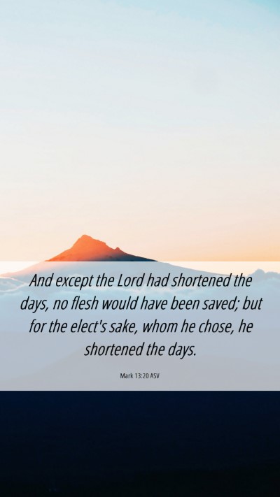 Picture 06 - Mark 13:20 ASV Mobile Phone Wallpaper - And except the Lord had shortened the days, no - Mobile Bible Verse Wallpaper