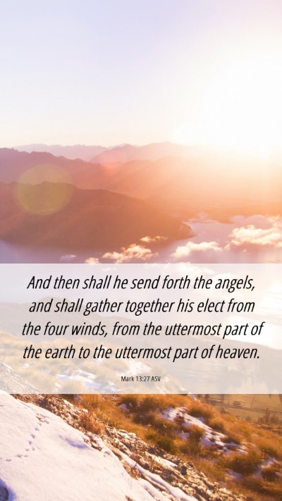 Picture 06 - Mark 13:27 ASV Mobile Phone Wallpaper - And then shall he send forth the angels, and - Mobile Bible Verse Wallpaper