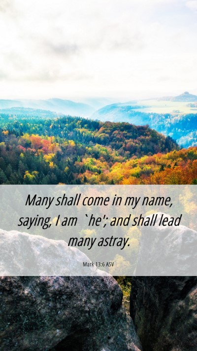 Picture 06 - Mark 13:6 ASV Mobile Phone Wallpaper - Many shall come in my name, saying, I am `he'; - Mobile Bible Verse Wallpaper