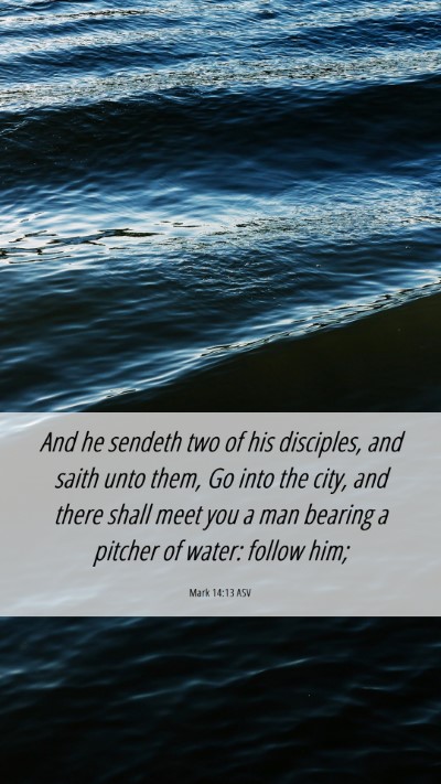 Picture 06 - Mark 14:13 ASV Mobile Phone Wallpaper - And he sendeth two of his disciples, and saith - Mobile Bible Verse Wallpaper