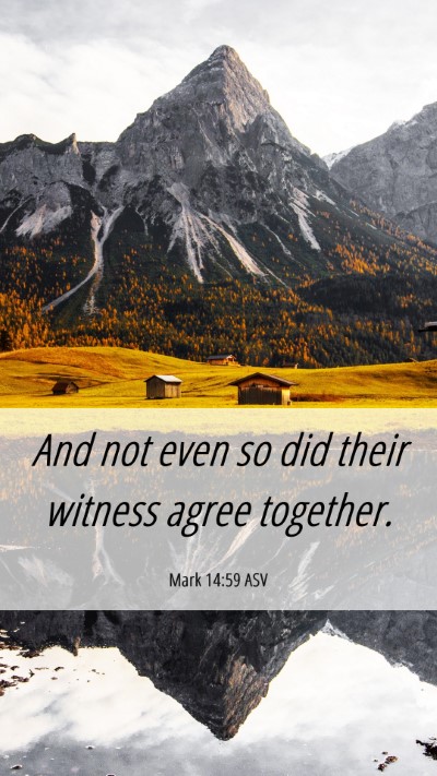 Picture 06 - Mark 14:59 ASV Mobile Phone Wallpaper - And not even so did their witness agree - Mobile Bible Verse Wallpaper