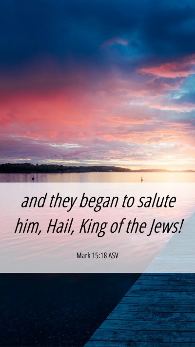Picture 06 - Mark 15:18 ASV Mobile Phone Wallpaper - and they began to salute him, Hail, King of the - Mobile Bible Verse Wallpaper
