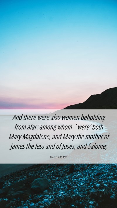 Picture 06 - Mark 15:40 ASV Mobile Phone Wallpaper - And there were also women beholding from afar: - Mobile Bible Verse Wallpaper
