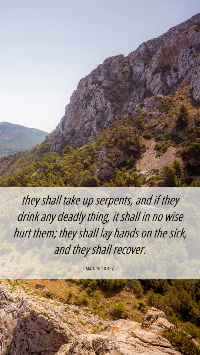 Picture 06 - Mark 16:18 ASV Mobile Phone Wallpaper - they shall take up serpents, and if they drink - Mobile Bible Verse Wallpaper