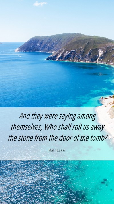 Picture 06 - Mark 16:3 ASV Mobile Phone Wallpaper - And they were saying among themselves, Who shall - Mobile Bible Verse Wallpaper