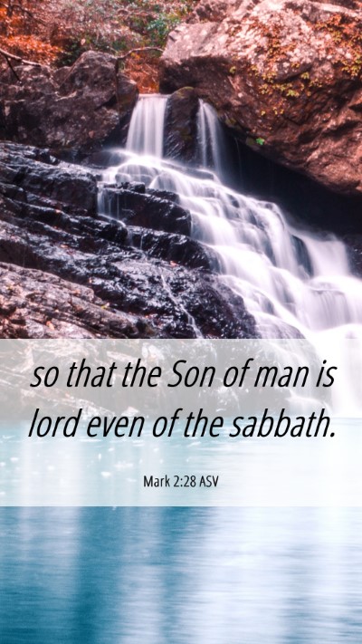 Picture 06 - Mark 2:28 ASV Mobile Phone Wallpaper - so that the Son of man is lord even of the - Mobile Bible Verse Wallpaper