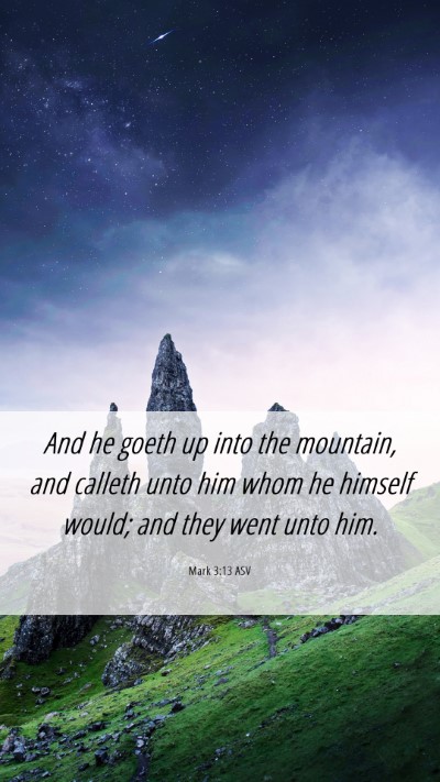 Picture 06 - Mark 3:13 ASV Mobile Phone Wallpaper - And he goeth up into the mountain, and calleth - Mobile Bible Verse Wallpaper