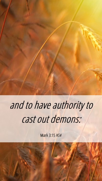 Picture 06 - Mark 3:15 ASV Mobile Phone Wallpaper - and to have authority to cast out - Mobile Bible Verse Wallpaper