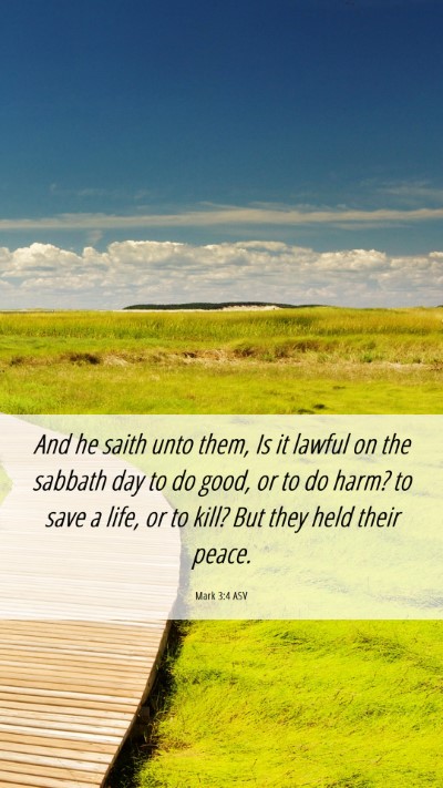 Picture 06 - Mark 3:4 ASV Mobile Phone Wallpaper - And he saith unto them, Is it lawful on the - Mobile Bible Verse Wallpaper