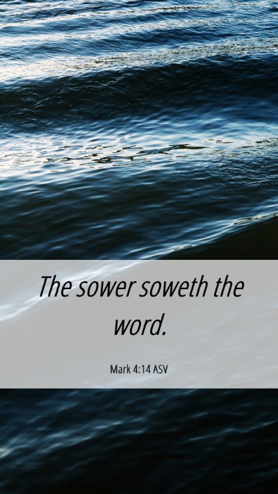 Picture 06 - Mark 4:14 ASV Mobile Phone Wallpaper - The sower soweth the - Mobile Bible Verse Wallpaper