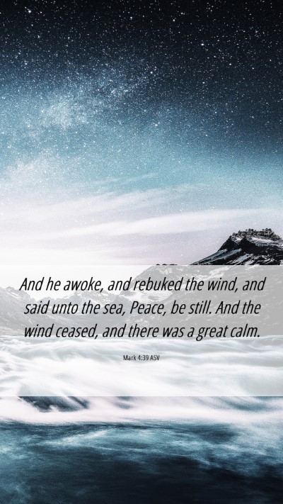 Picture 06 - Mark 4:39 ASV Mobile Phone Wallpaper - And he awoke, and rebuked the wind, and said unto - Mobile Bible Verse Wallpaper