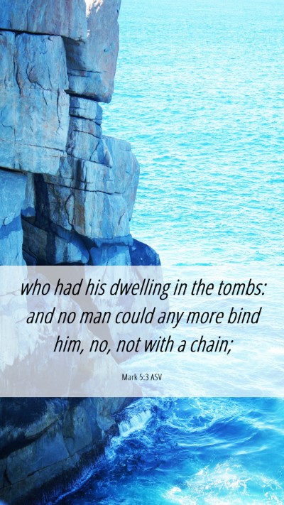 Picture 06 - Mark 5:3 ASV Mobile Phone Wallpaper - who had his dwelling in the tombs: and no man - Mobile Bible Verse Wallpaper