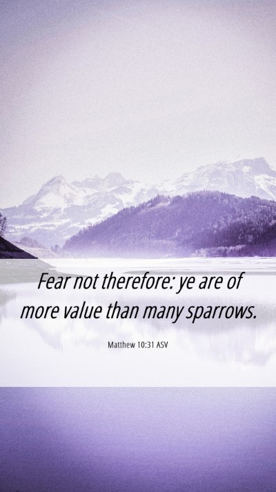 Picture 06 - Matthew 10:31 ASV Mobile Phone Wallpaper - Fear not therefore: ye are of more value than - Mobile Bible Verse Wallpaper
