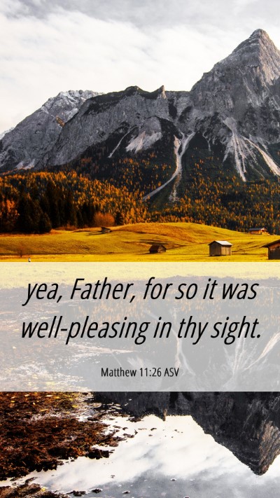 Picture 06 - Matthew 11:26 ASV Mobile Phone Wallpaper - yea, Father, for so it was well-pleasing in thy - Mobile Bible Verse Wallpaper