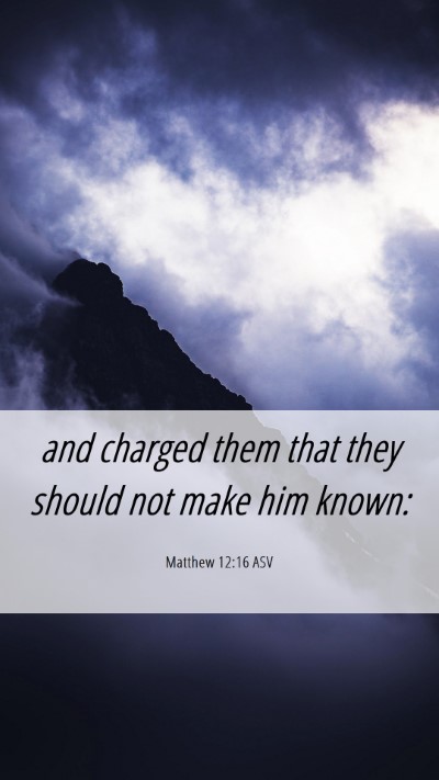 Picture 06 - Matthew 12:16 ASV Mobile Phone Wallpaper - and charged them that they should not make him - Mobile Bible Verse Wallpaper