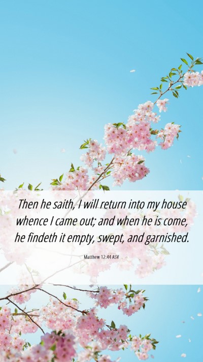 Picture 06 - Matthew 12:44 ASV Mobile Phone Wallpaper - Then he saith, I will return into my house whence - Mobile Bible Verse Wallpaper