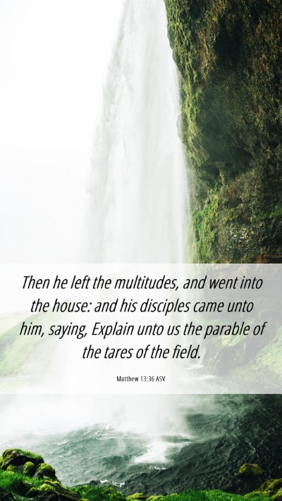 Picture 06 - Matthew 13:36 ASV Mobile Phone Wallpaper - Then he left the multitudes, and went into the - Mobile Bible Verse Wallpaper