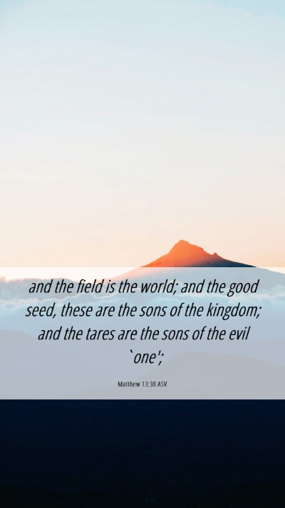 Picture 06 - Matthew 13:38 ASV Mobile Phone Wallpaper - and the field is the world; and the good seed, - Mobile Bible Verse Wallpaper