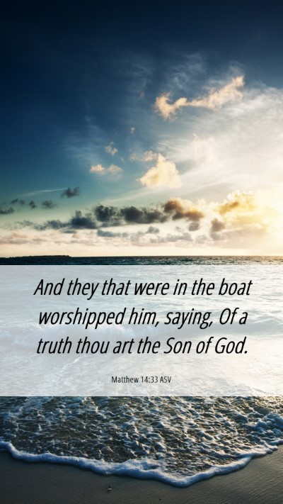 Picture 06 - Matthew 14:33 ASV Mobile Phone Wallpaper - And they that were in the boat worshipped him, - Mobile Bible Verse Wallpaper