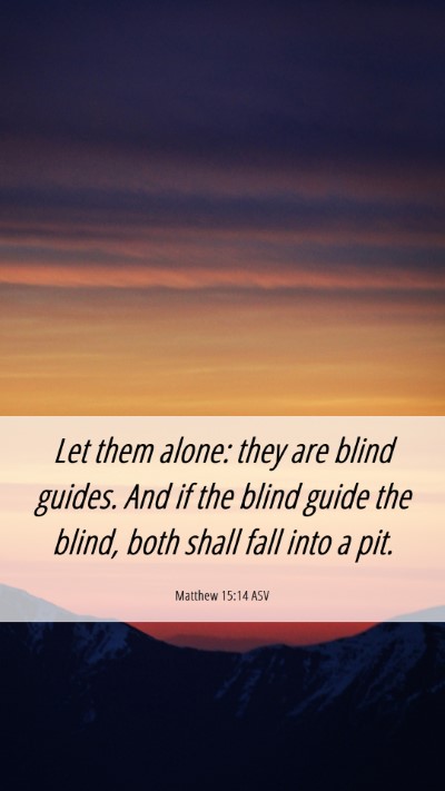 Picture 06 - Matthew 15:14 ASV Mobile Phone Wallpaper - Let them alone: they are blind guides. And if the - Mobile Bible Verse Wallpaper